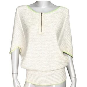 Free People Womens XS Cream Pullover Cold Shoulder Lambswool Blend Sweater